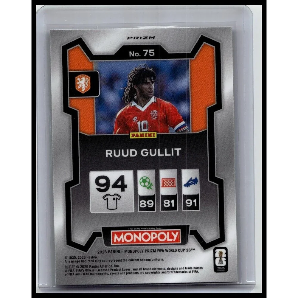 2026 Panini Prizm Cup Ruud Gullit #75 Netherlands Hat Trick Mojo Prizms